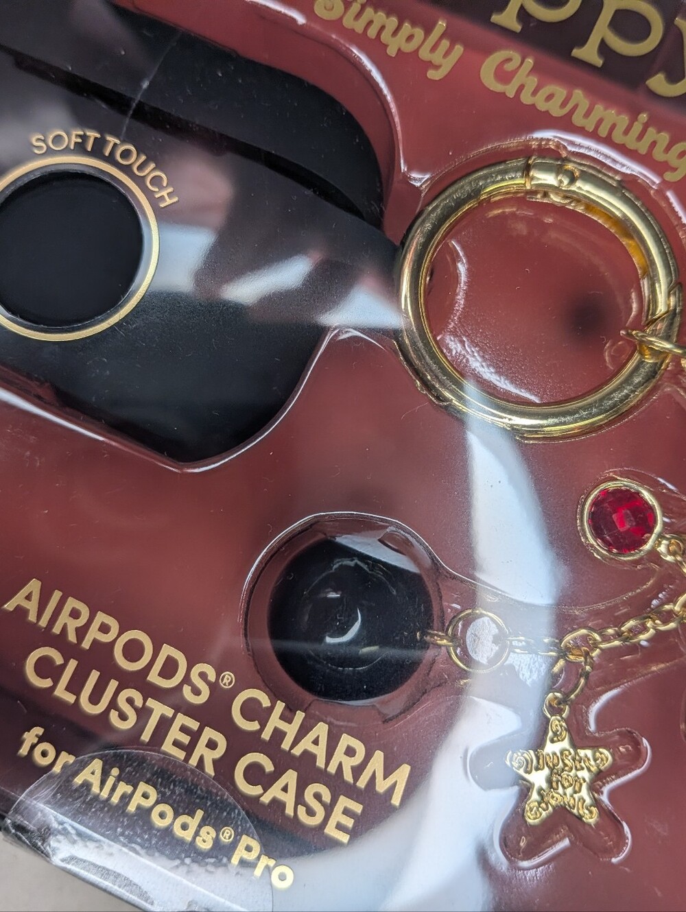 XO Poppy AirPods Pro Charm Cluster Case - Soft Touch Black NIB - Cherry & 8-Ball